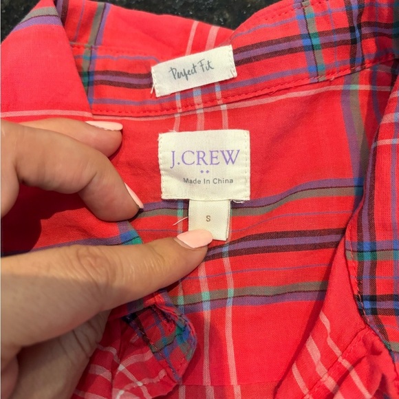 J. Crew Factory  Small Shirt Classic Button-Down Perfect Fit Multi-Color Plaid - Picture 8 of 8